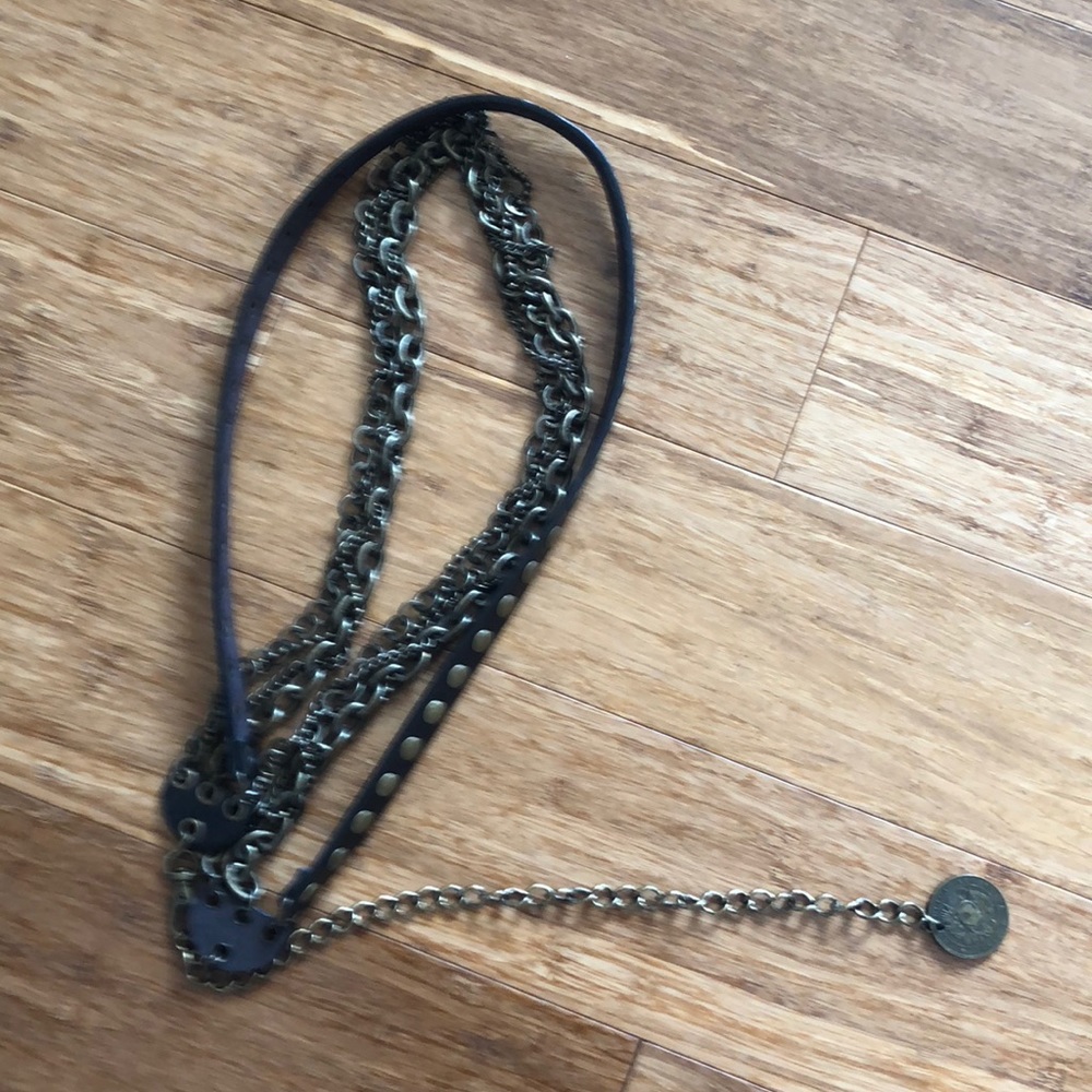 Leather and brass belt